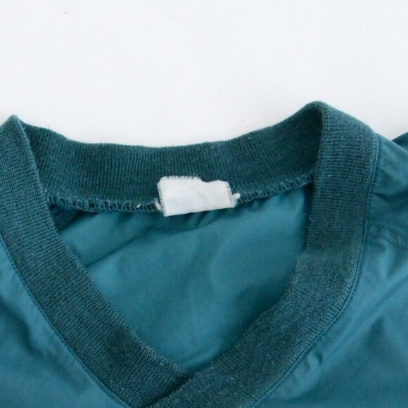 Vintage Hunter Green Nylon V Neck Golf Windbreaker Pull Over Jacket M-L - Picture 8 of 8